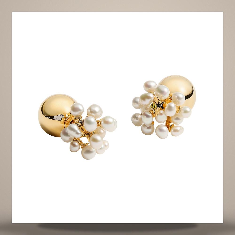 DIOR Gold-Finish Metal Earrings with Freshwater Pearls Multi-Colo E4747WOMFWD301