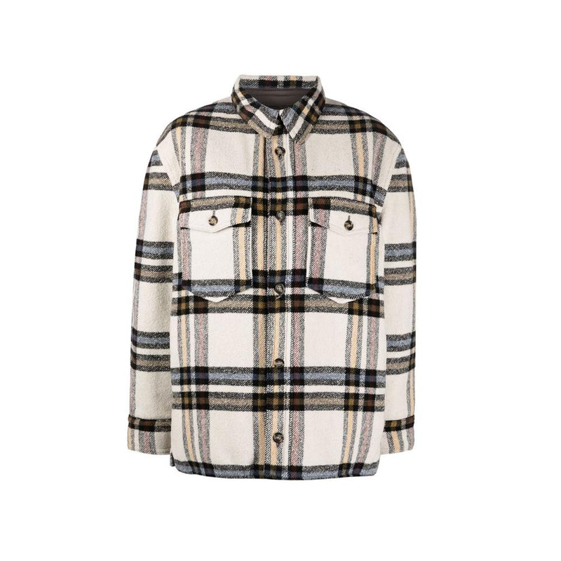 Isabel Marant ERVEY Check Shirt Jacket Ecru