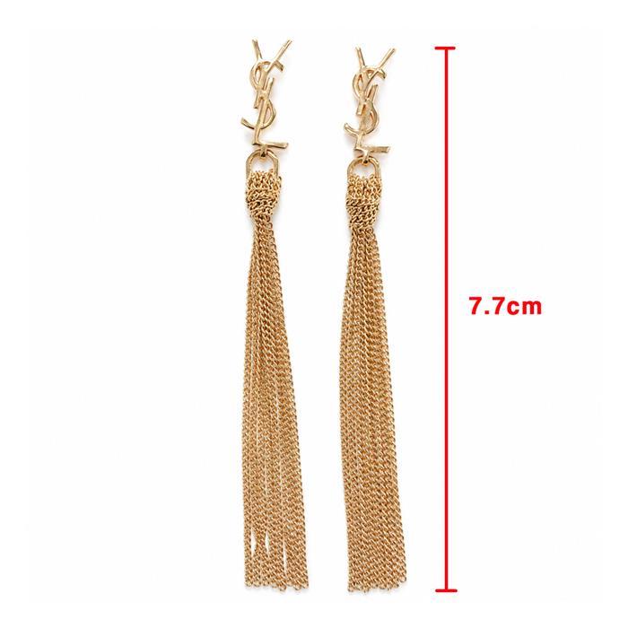 Saint Laurent Cassandra Tassel Earrings Gold-Tone Jewelry