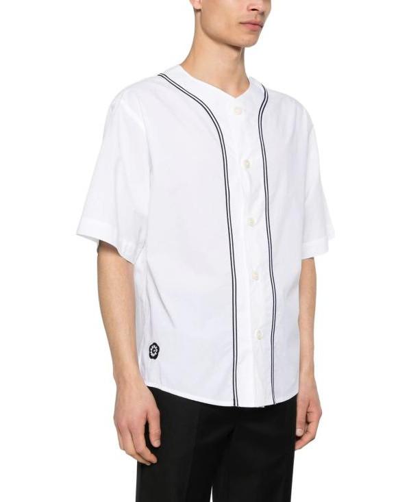 KENZO Boke Flower Cotton Poplin Baseball Short Sleeve Shirt