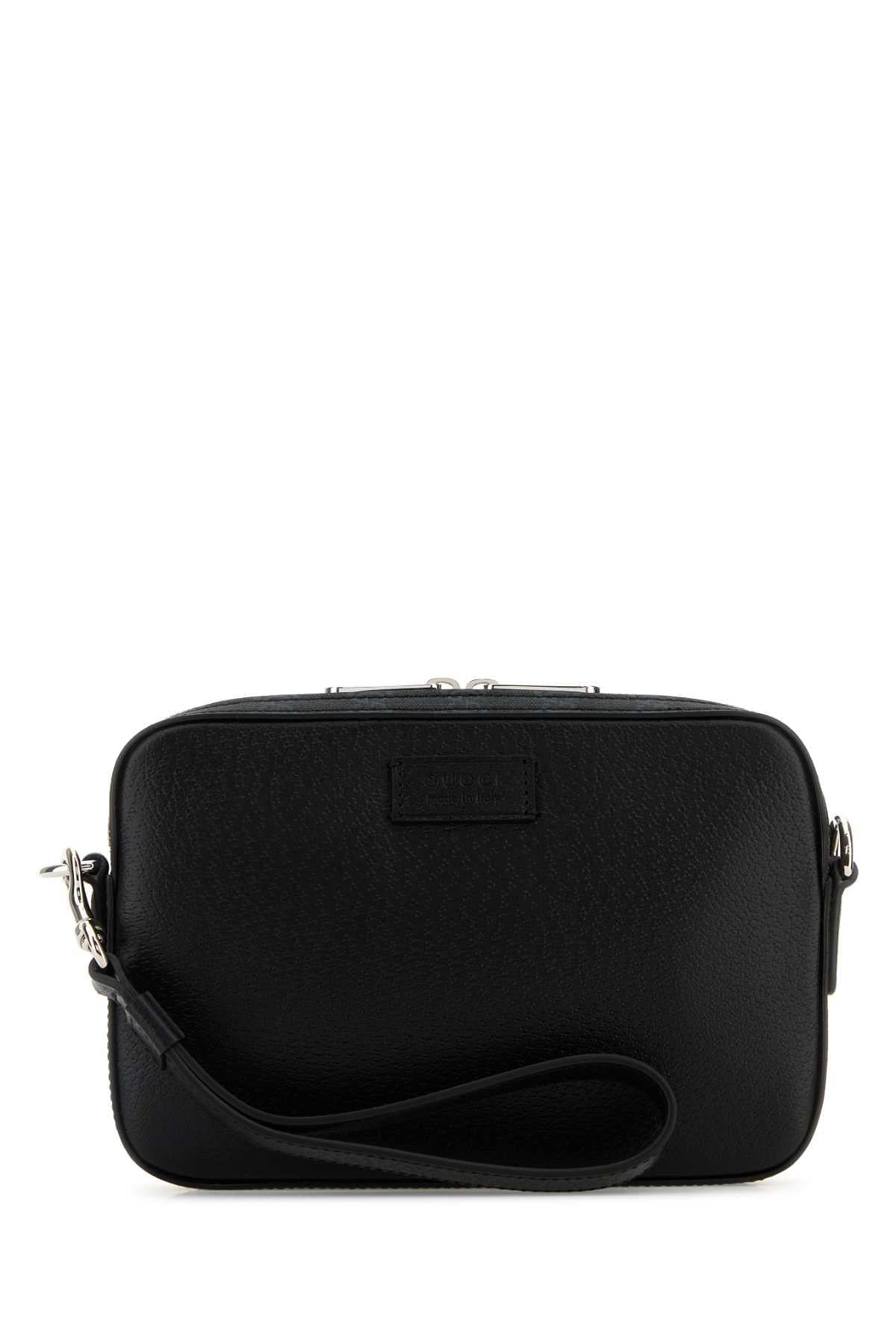 GUCCI Black Leather Crossbody Bag