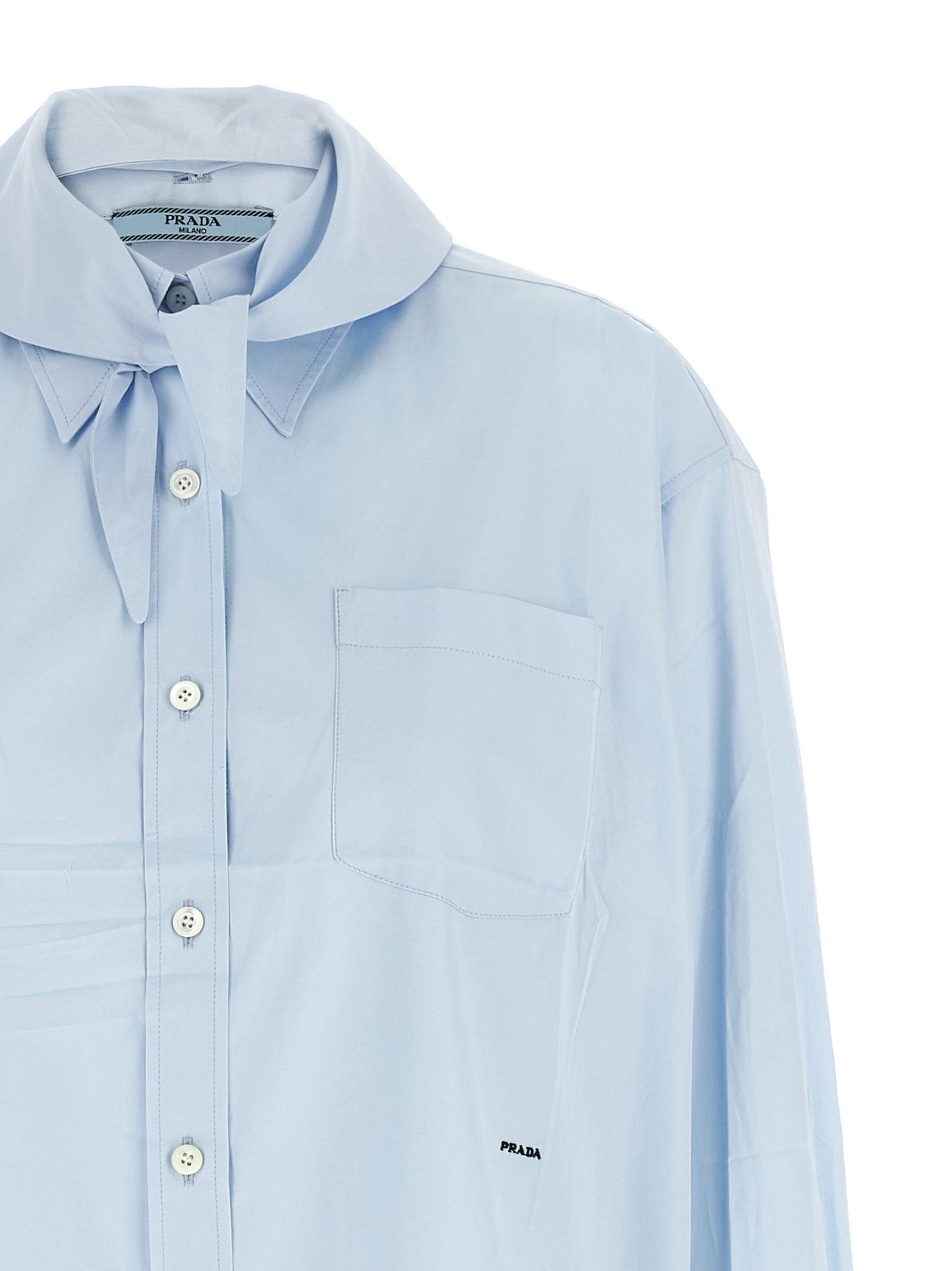 PRADA Long Sleeve Button-Up Shirt Women’s White Cotton