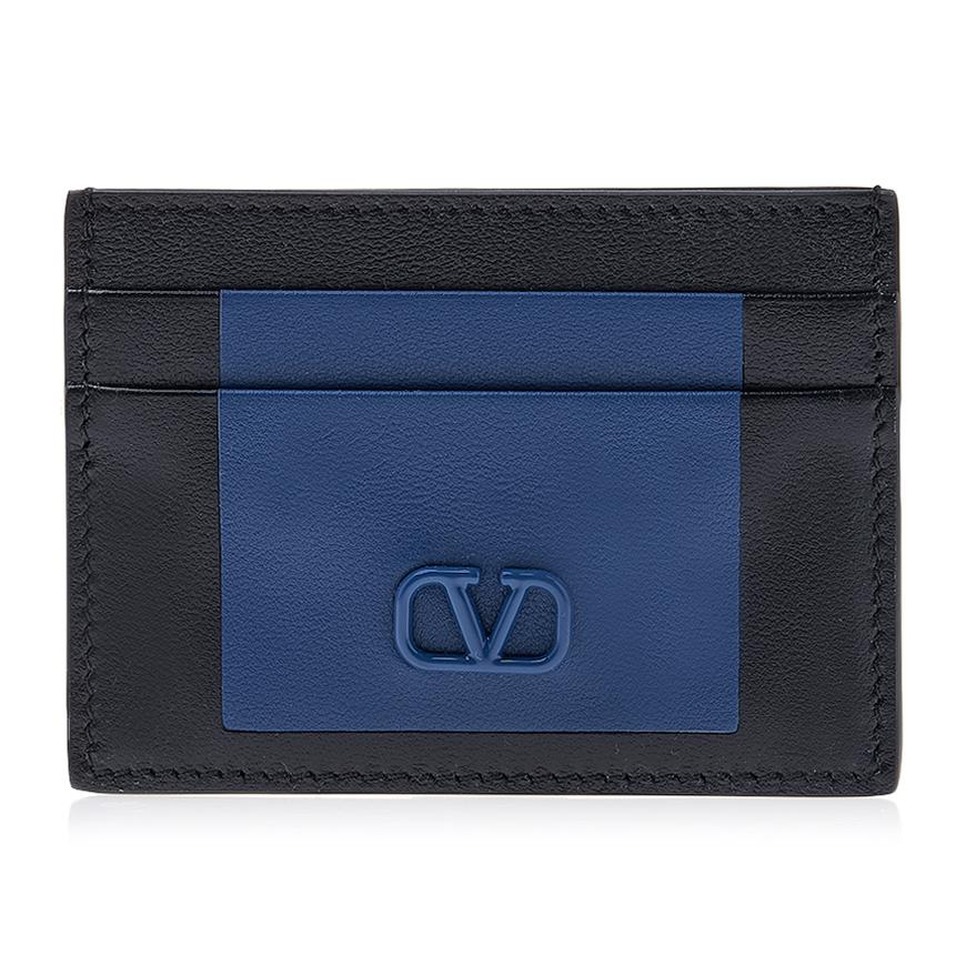 VALENTINO Garavani V-Logo Leather Card Holder for Men