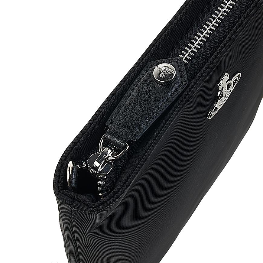 Vivienne Westwood Men’s Square Crossbody Bag Black Leather