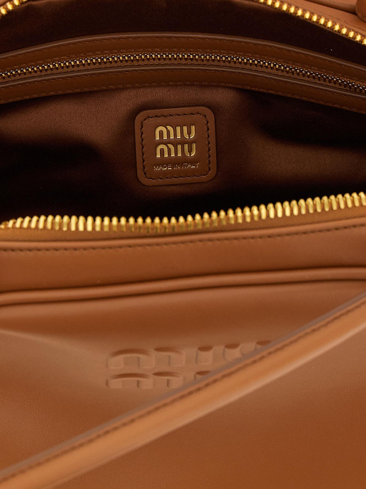 Miu Miu Leather Shoulder Bag Cream White