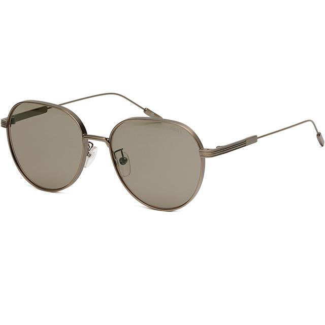 Zegna Round Bronze Metal Frame Sunglasses Asian Fit Brown Tint EZ0227D 38E