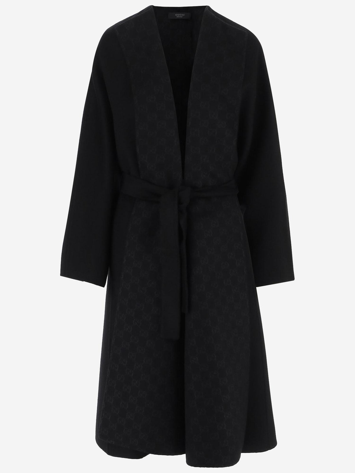 GUCCI Black Wool Cashmere Long Coat