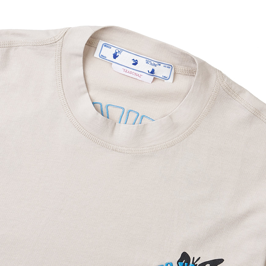 OFF WHITE Butterfly Logo Short Sleeve T-Shirt for Women