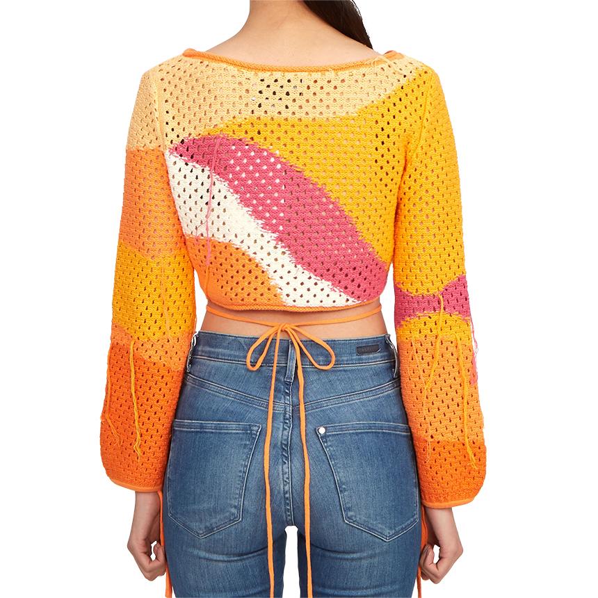 House of Sunny Women’s Cropped Knit Sweater Multi Color