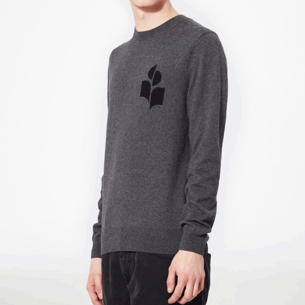 Isabel Marant Evans Logo Crewneck Knit Sweater for Men PU0051HA A1L04H 02AN