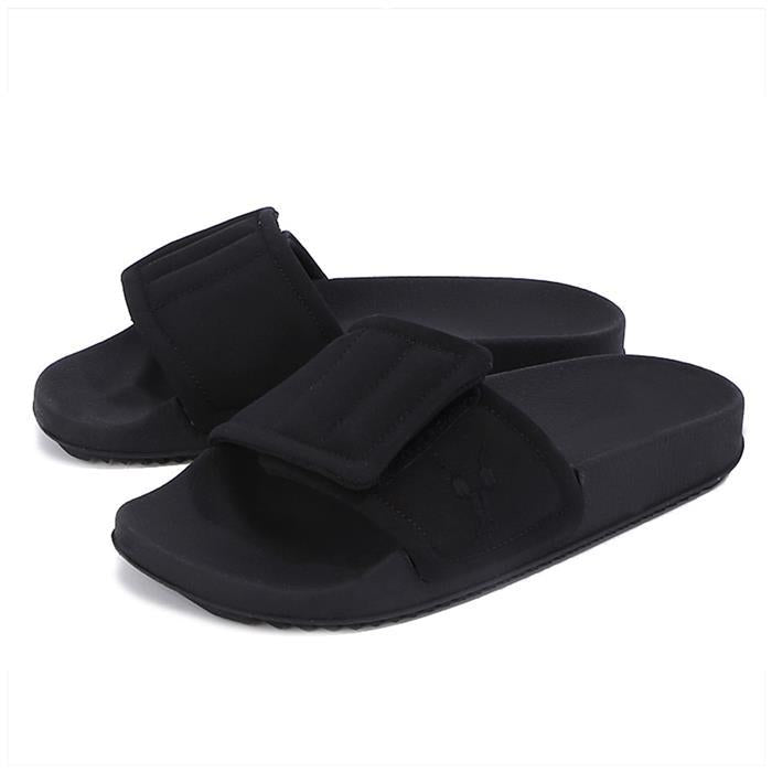 Rick Owens women’s embossed slide sandals dark shadow black