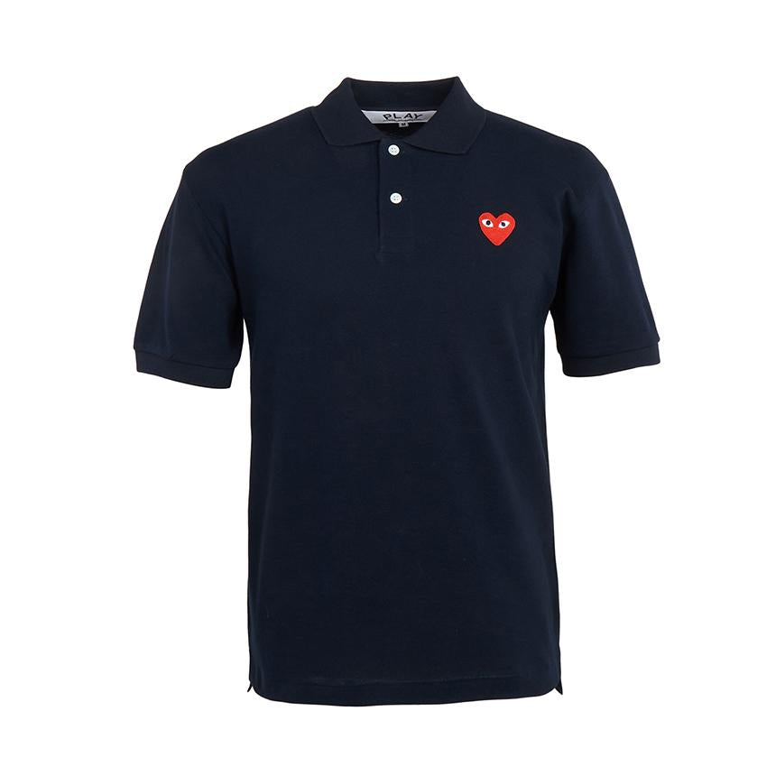 Comme des Garcons Red Heart Patch Polo Short Sleeve Unisex T-Shirt AX T006 051 2