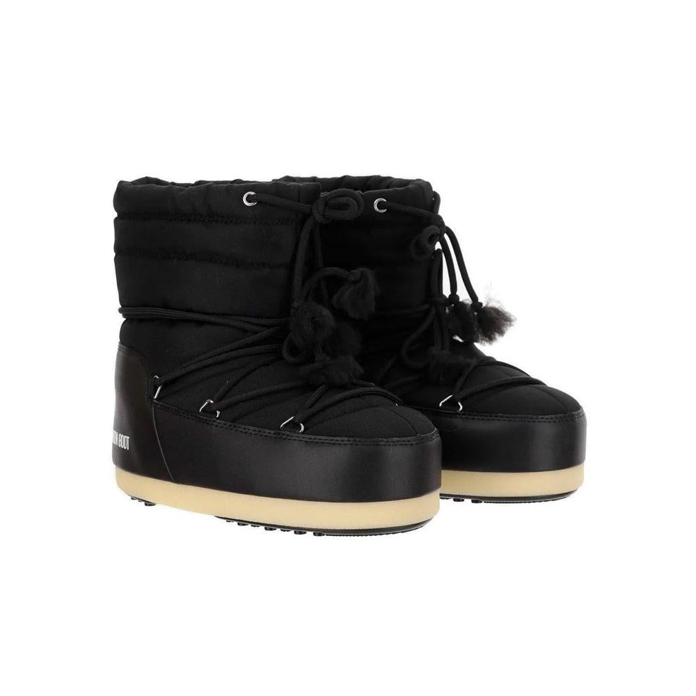 MOON BOOT EVX Logo Low Nylon Ankle Boots Black Women 80D1470010 N001