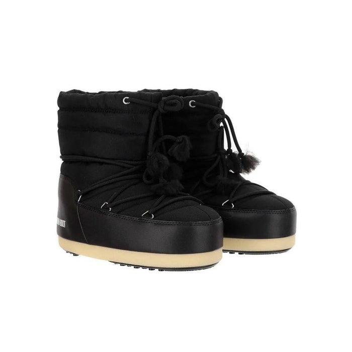MOON BOOT EVX Logo Low Nylon Ankle Boots Black Women 80D1470010 N001