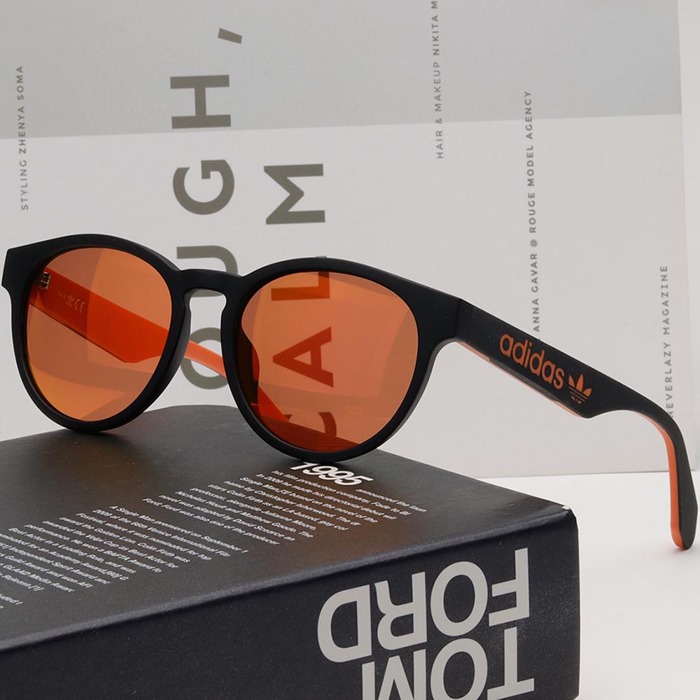 Adidas Orange Mirror Round Sport Sunglasses for Running Golf Fishing OR0025 02U