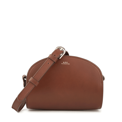 A.P.C. Half-Moon Mini Crossbody Shoulder Bag Black Leather