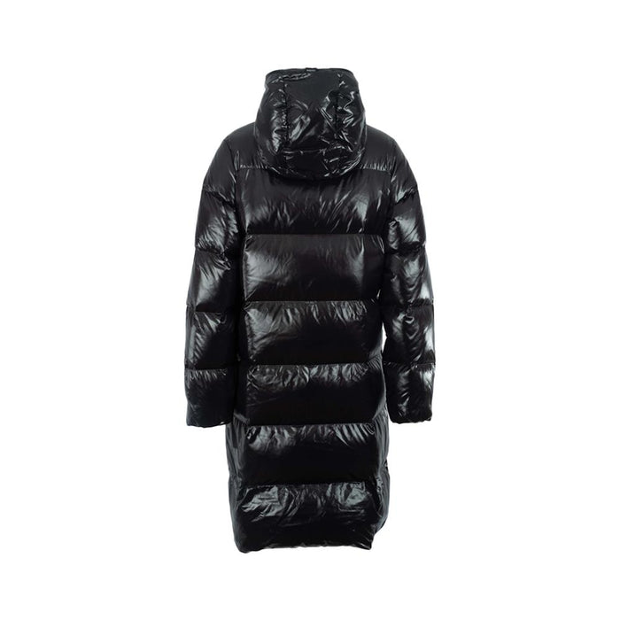 Duvetica Logo Patch Long Down Puffer Jacket Black VDDJ99146K0001 BKS