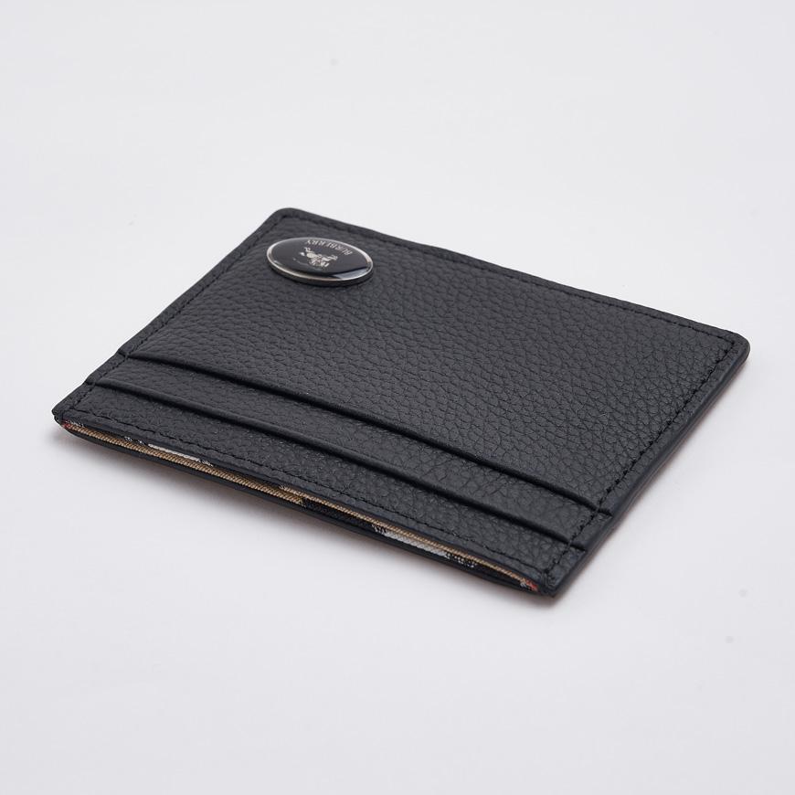 BURBERRY Men's Cotswolds Leather Card Holder Sandon Black