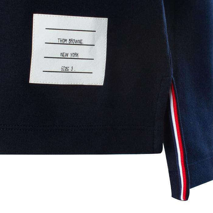 THOM BROWNE Navy Diagonal Stripe Short Sleeve T-Shirt