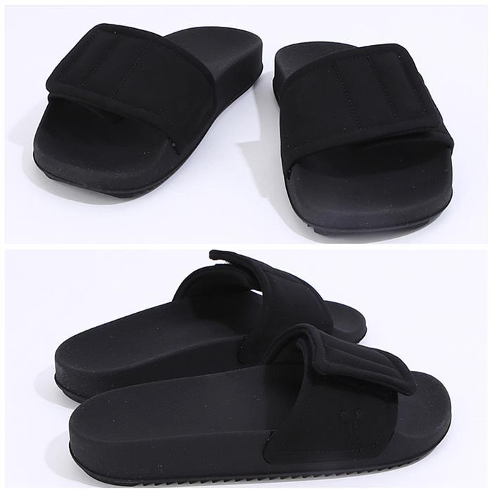 Rick Owens women’s embossed slide sandals dark shadow black
