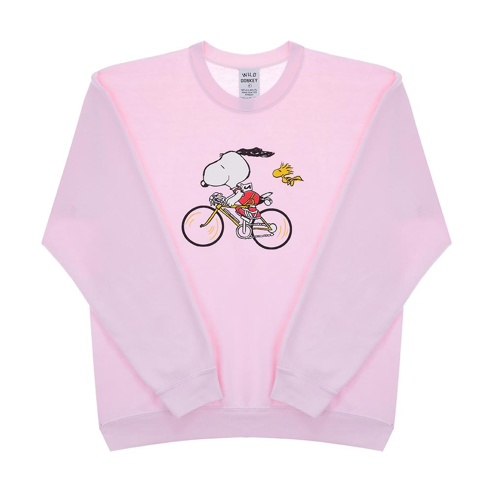 Wild Donkey Dyed Light Pink Logo Crewneck Sweatshirt Unisex