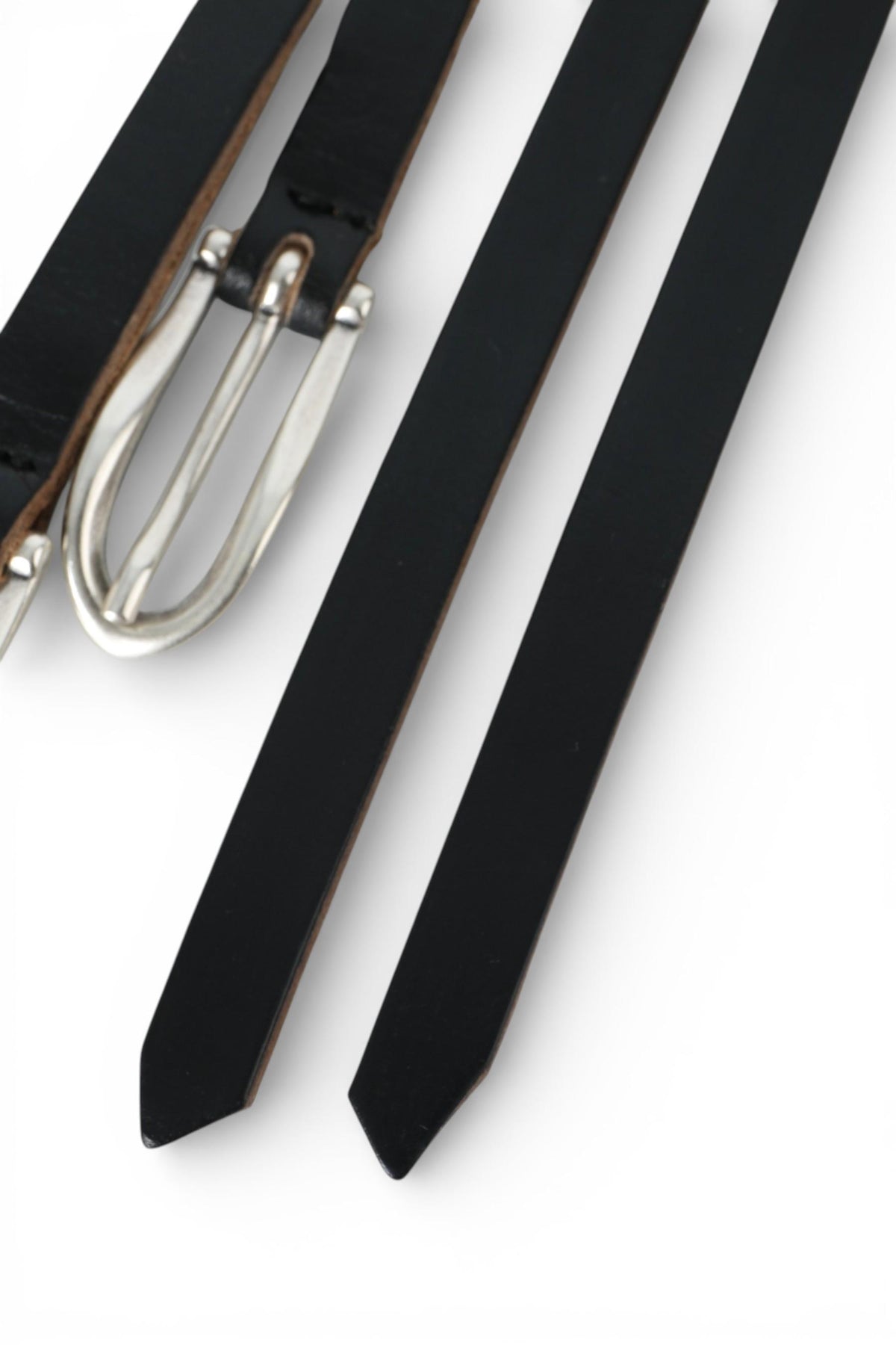 OUR LEGACY Black Chromexcel Leather Twin Tongue Belt A2258TBC