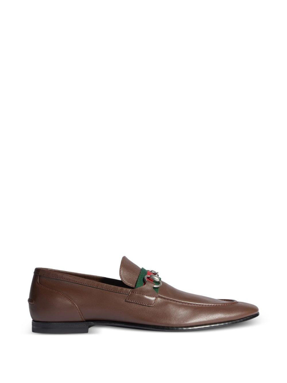 GUCCI Brown Leather Loafer Shoes for Men
