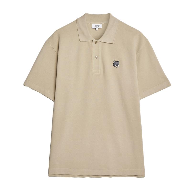 Maison Kitsune Fox Head Comfort Polo Tee Leaf Green Men’s T-Shirt PM00210 KP0001