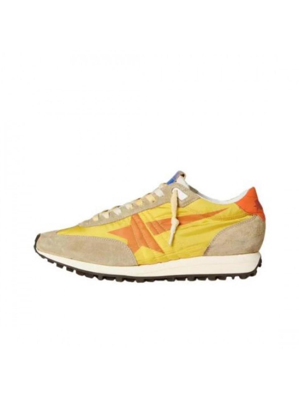 GOLDEN GOOSE Marathon Yellow Nylon Upper Orange Star Low Top Sneakers