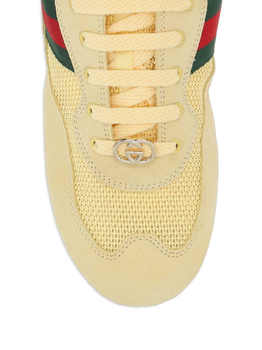 GUCCI White Leather Low-Top Sneakers