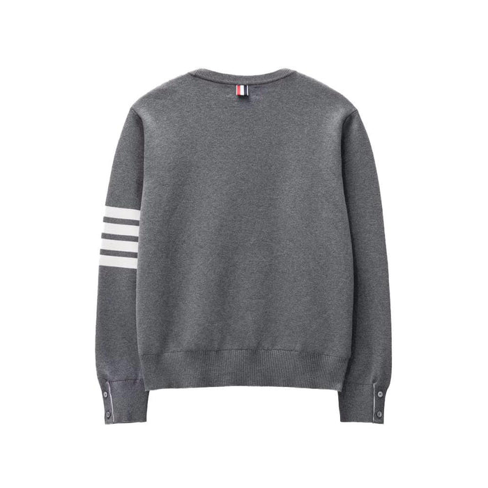 THOM BROWNE 4-Bar Stripe Milano Stitch Wool Crewneck Sweater