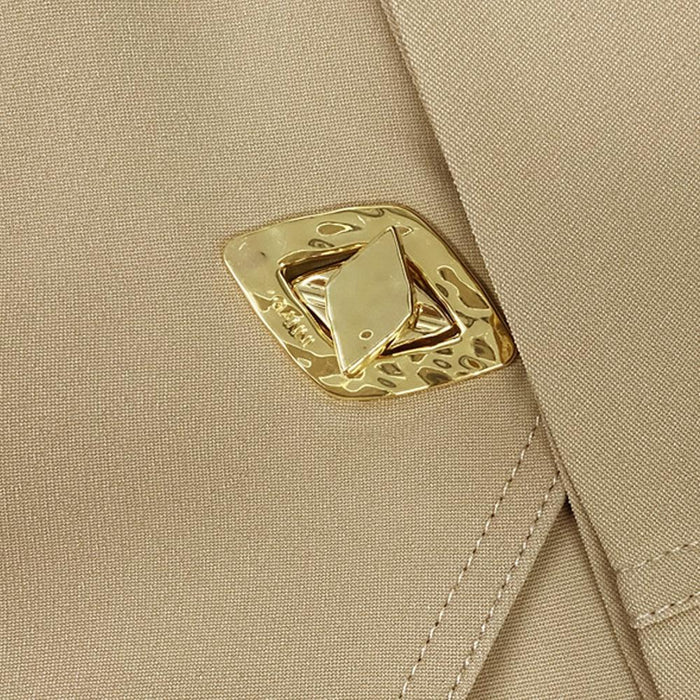 GANNI Beige Twill Belted Trench Coat