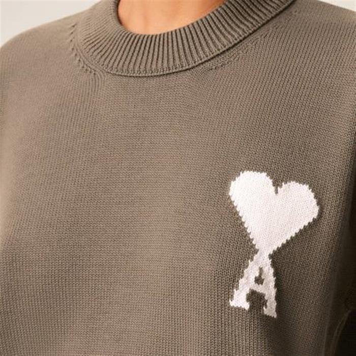 AMI Wool Cotton Crewneck Ami de Coeur Sweater