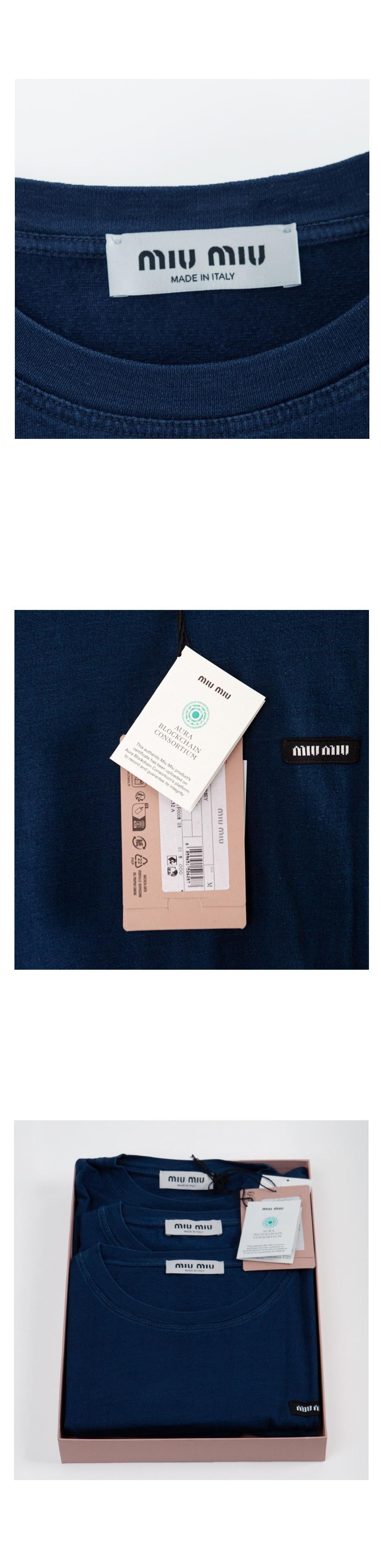 Miu Miu Indigo Cotton Jersey 3-in-1 T-Shirt Unisex