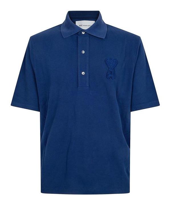 AMI Cotton Ami de Coeur Knit Patch Polo Shirt