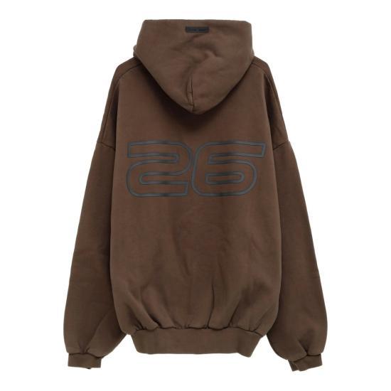 Fear of God Brown Hooded T-Shirt Women’s Cotton Pullover Hood 192HO256563 FBROWN
