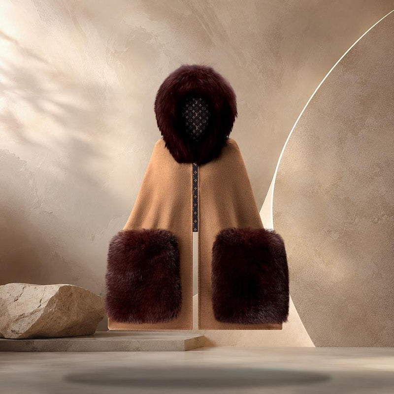 Louis Vuitton Foxy Cape Camel Coat M97172
