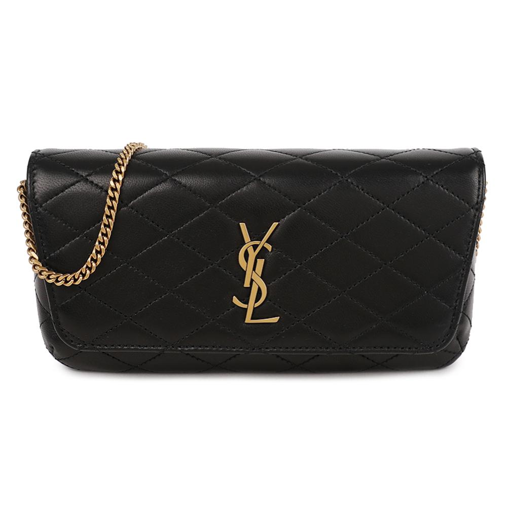 Saint Laurent Gaby Chain Shoulder Bag Black Leather