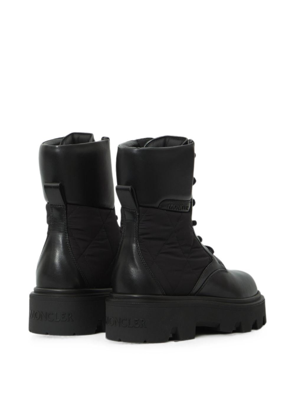 Moncler Black Leather Ankle Boots Women’s