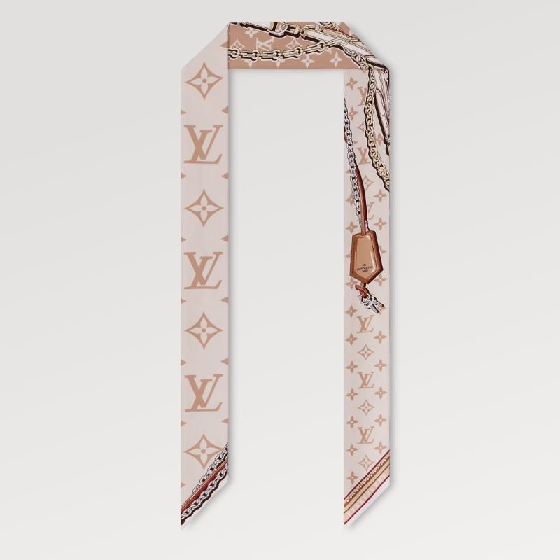 Louis Vuitton Ultimate Monogram BB Silk Twilly Scarf Beige