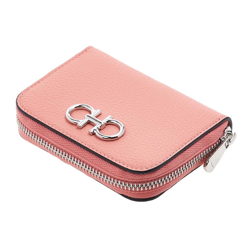 Ferragamo Gancini Zip Around Card Holder Wallet for Wome 22 0406 CORALLO 0758666