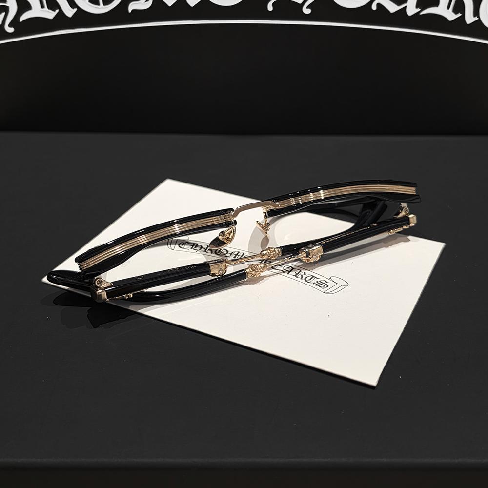 Chrome Hearts Duckbutter Diamond Black Gold Eyeglasses