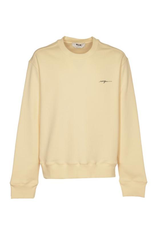 MSGM Ivory Long Sleeve Sweatshirt for Men 3640 MM1022 4700102