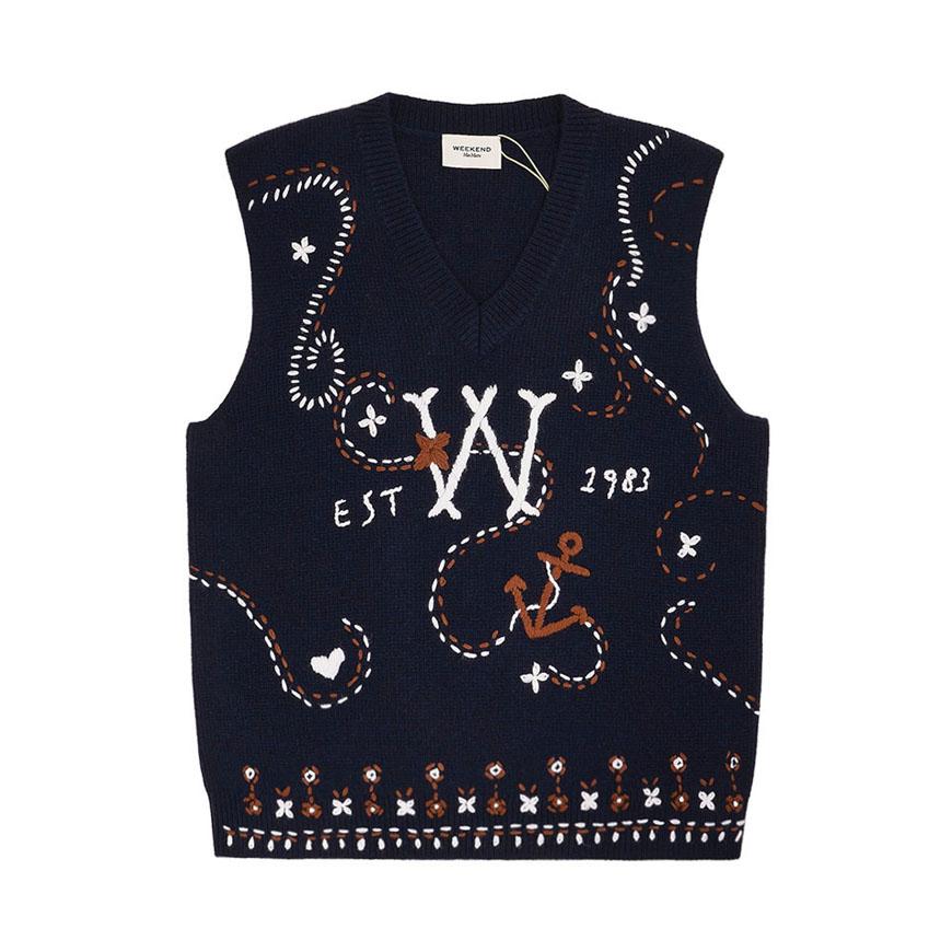 Max Mara Women's Cacao Brown Knit Vest Round Neck