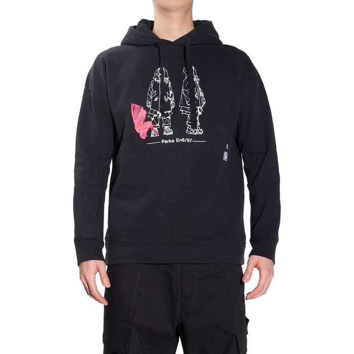 Ten C x GANG BOX Men's Garment Dyed Pullover Hoodie 22CTCUF08198 999