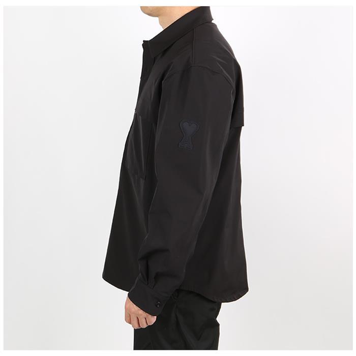 AMI Technical Heart Patch Pocket Long Sleeve Shirt
