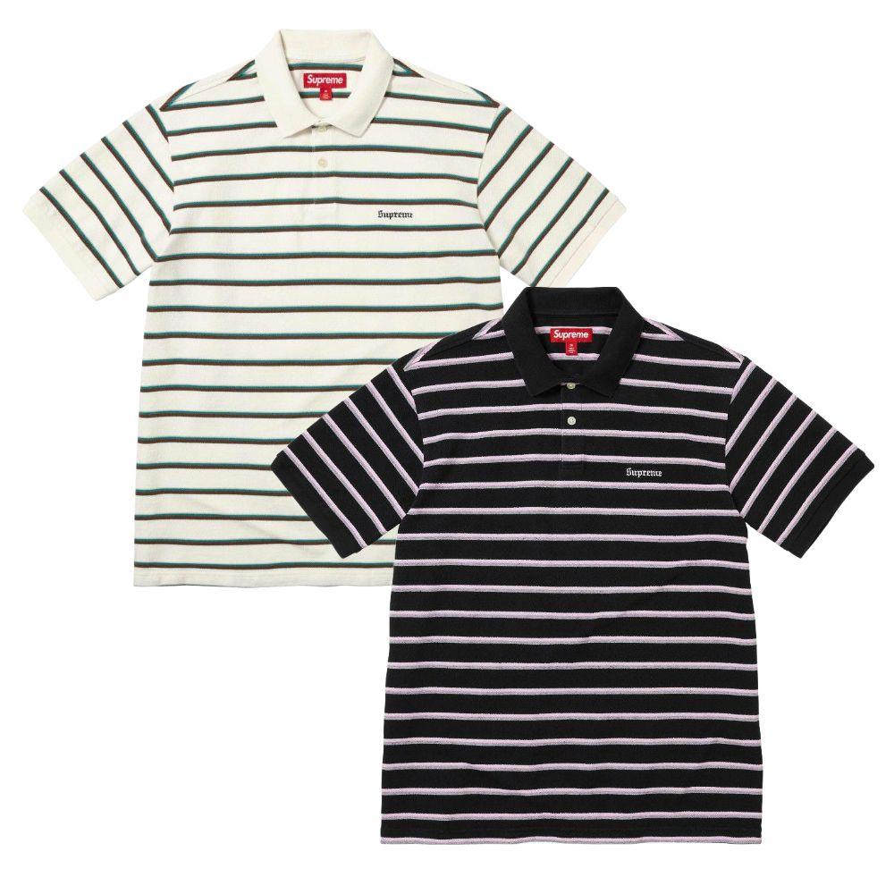 Supreme Washed Stripe Polo Shirt Unisex