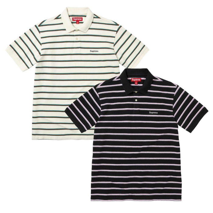 Supreme Washed Stripe Polo Shirt Unisex