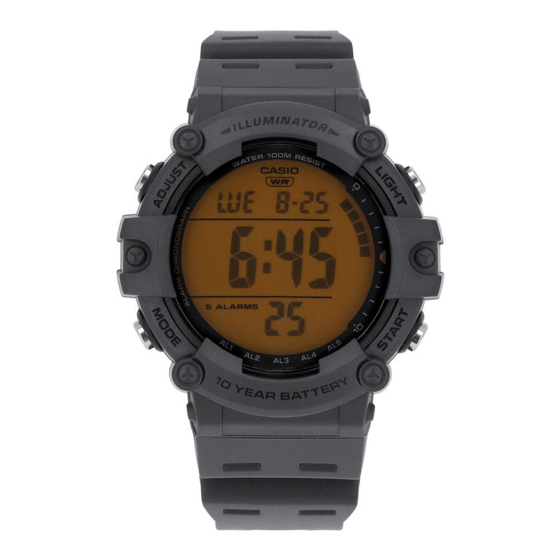 Casio Digital Sports Military Men’s Rubber Watch Gray Resin Str AE 1500WHC 8AVDF