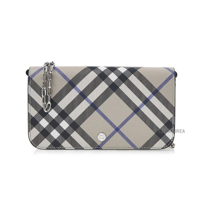 BURBERRY Women’s Chain Strap Leather Bifold Wallet